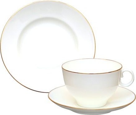 10642747 Императорский фарфоровый завод Комплект из 3пр Яблочко "Золотой кант" Фарфор костяной 