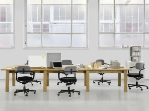 e15 Прямоугольный рабочий стол из массива дерева Basis