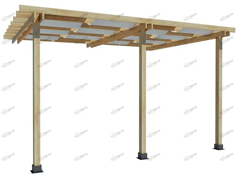 Zuri Design Пристроенная пергола в пихте  G-01-pvd1 / g-01-pvd2 