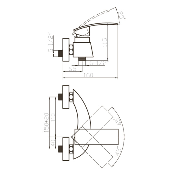 35-06P ALFA  Смеситель для душа  ARGO kran 3506palfa - Вид №1