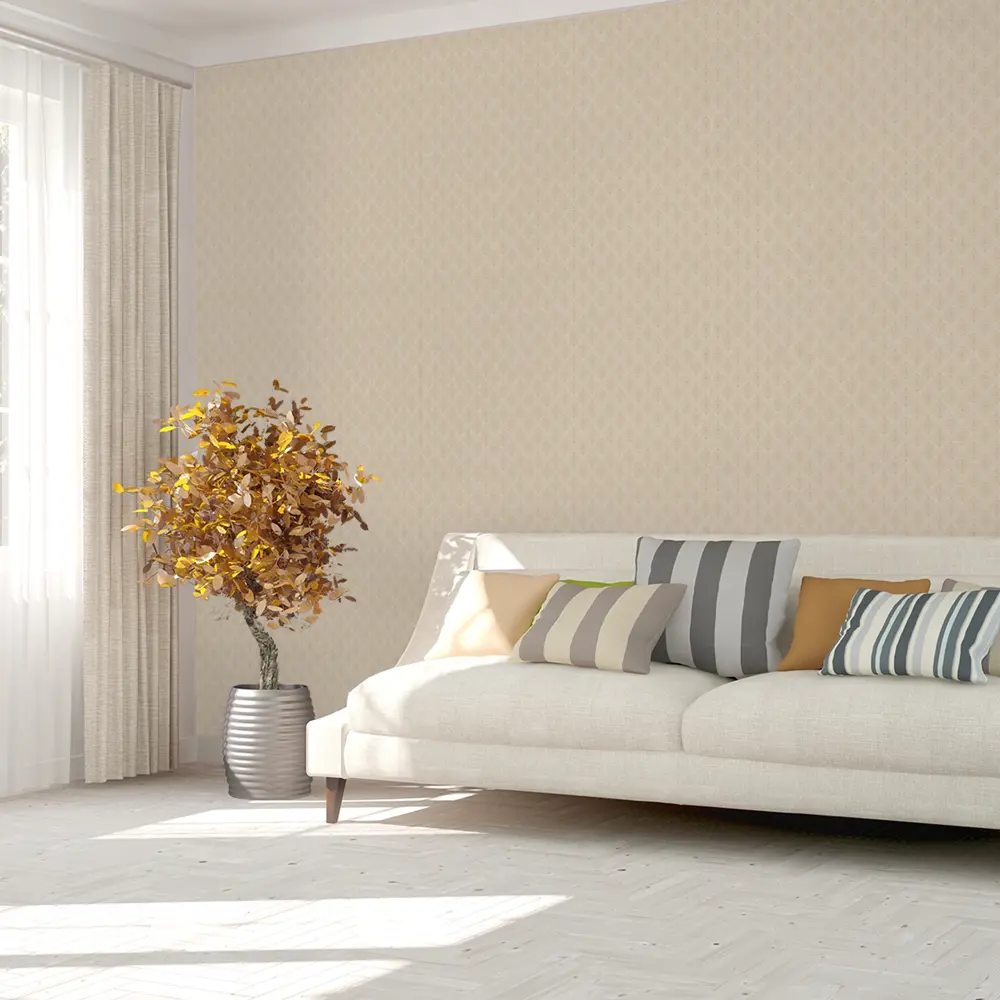 Обои флизелиновые Московская Обойная Фабрика Эмилия 2 бежево-золотистые 1.06 м Мила STLM-2152464 - Вид №3
