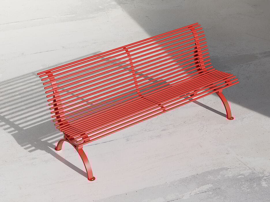 Металлическая прямая скамья со спинкой DIMCAR ARCH-00147343