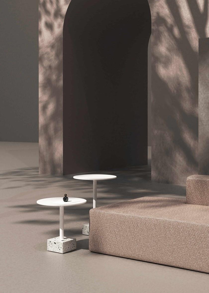 Bentu Design Круглый журнальный столик из венецианского терраццо со стальной столешницей Ding C240442-c240552  - Вид №4