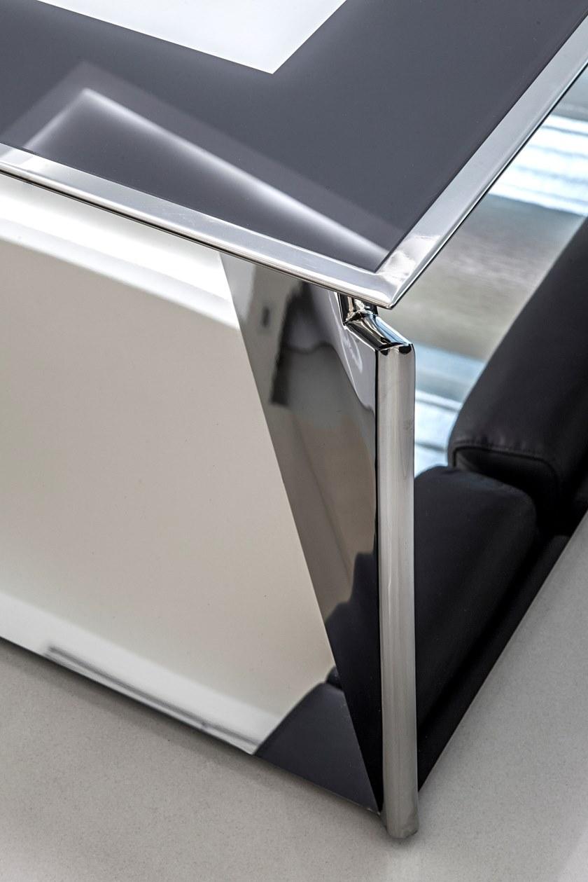 Officine Sandrini Треугольный журнальный столик из стали и стекла Frame sun-id-1462540 - Вид №2