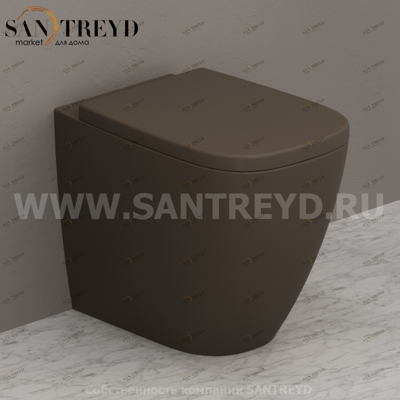 GN001CS Приставной унитаз напольный Коричневый Ceramica Globo GENESIS Италия