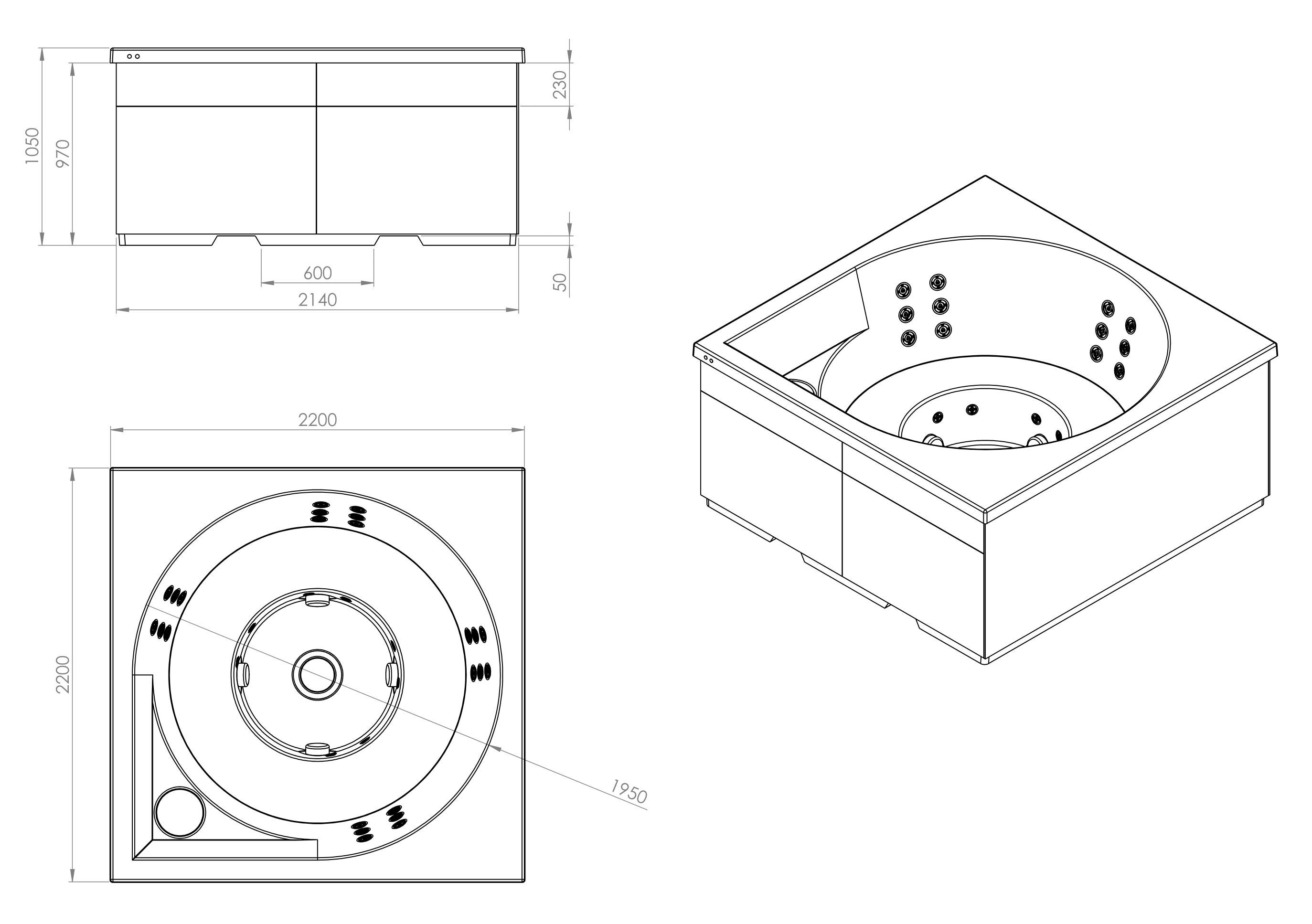Открытый джакузи акриловые мини-бассейн Drop VUOLLE ARCH-00027102 - Вид №7