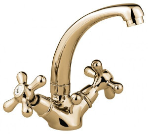 12913BR Смеситель Deco Classic 12913 с донным клапаном для раковины, цвет бронза