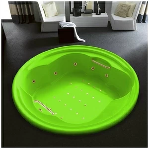 Ванна Gruppo treesse Perla V669N салатовая с золотой фурнитурой и гидромассажем аэромассажем и дезинфекцией круглая большая свободностоящая