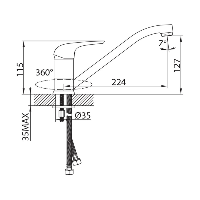 BA56002C MI Milardo Baffin Смеситель для кухни Baffin Россия  - Вид №4