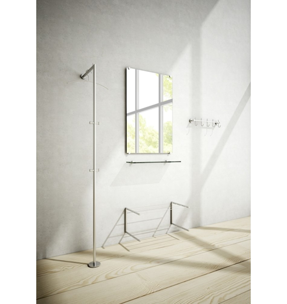 FROST Полкодержатель 1 » 2 шт. почищенный Нержавеющая сталь Матовый N1138  - Вид №2