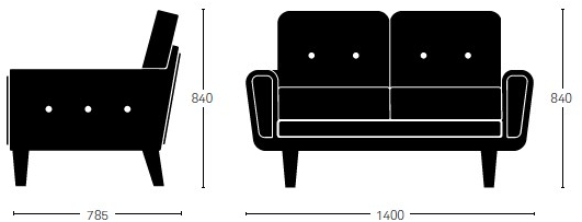 Deadgood Стеганый диван из 2-местной ткани Harvey Hs2 - Вид №6