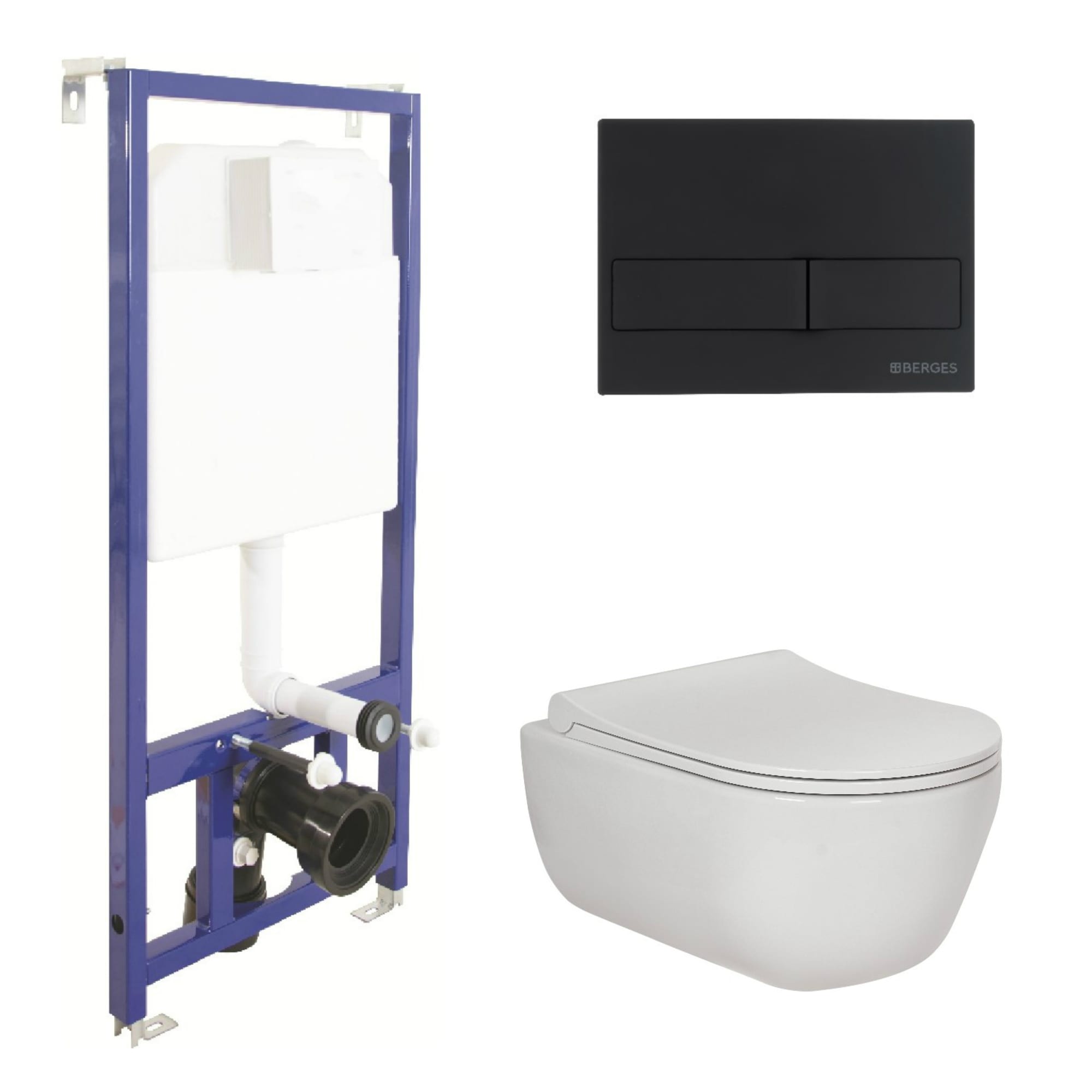 84736626 Комплект инсталляция с унитазом Black Berges с кнопкой LINX Santreyd 