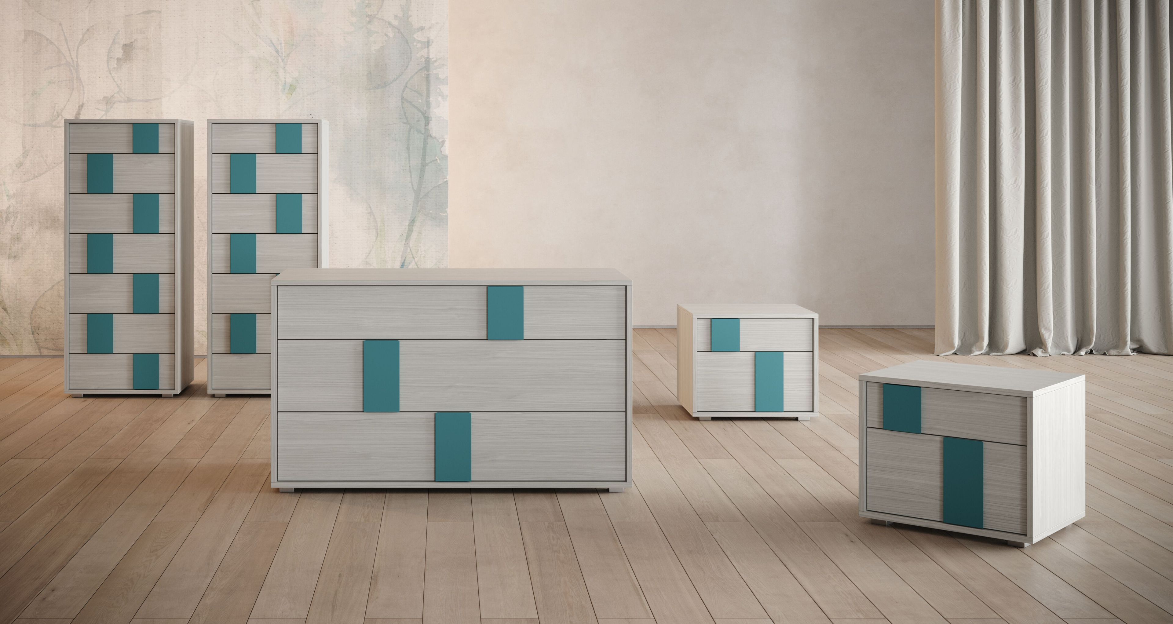 Деревянная прямоугольная тумбочка с ящиками Giessegi Токио ARCH-00075849 - Вид №1