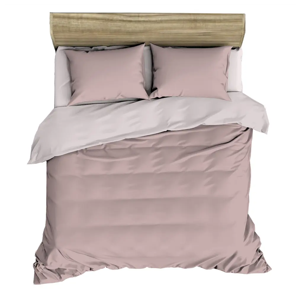 Комплект постельного белья НТК полутораспальный из полисатина в нежном розовом цвете 89404971 STLM-1565101 - Вид №1