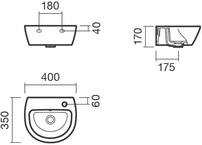 Раковина универсальная 40 Sanitana KAPA / POP ART S10078116900000  - Вид №1