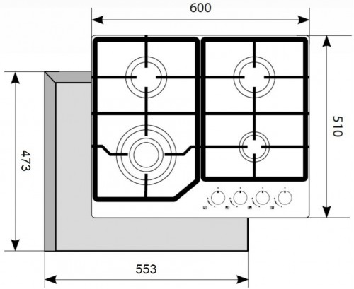 1147171 Газовая варочная поверхность Akpo PGA 604 FGC BL STDN-0024697 - Вид №9