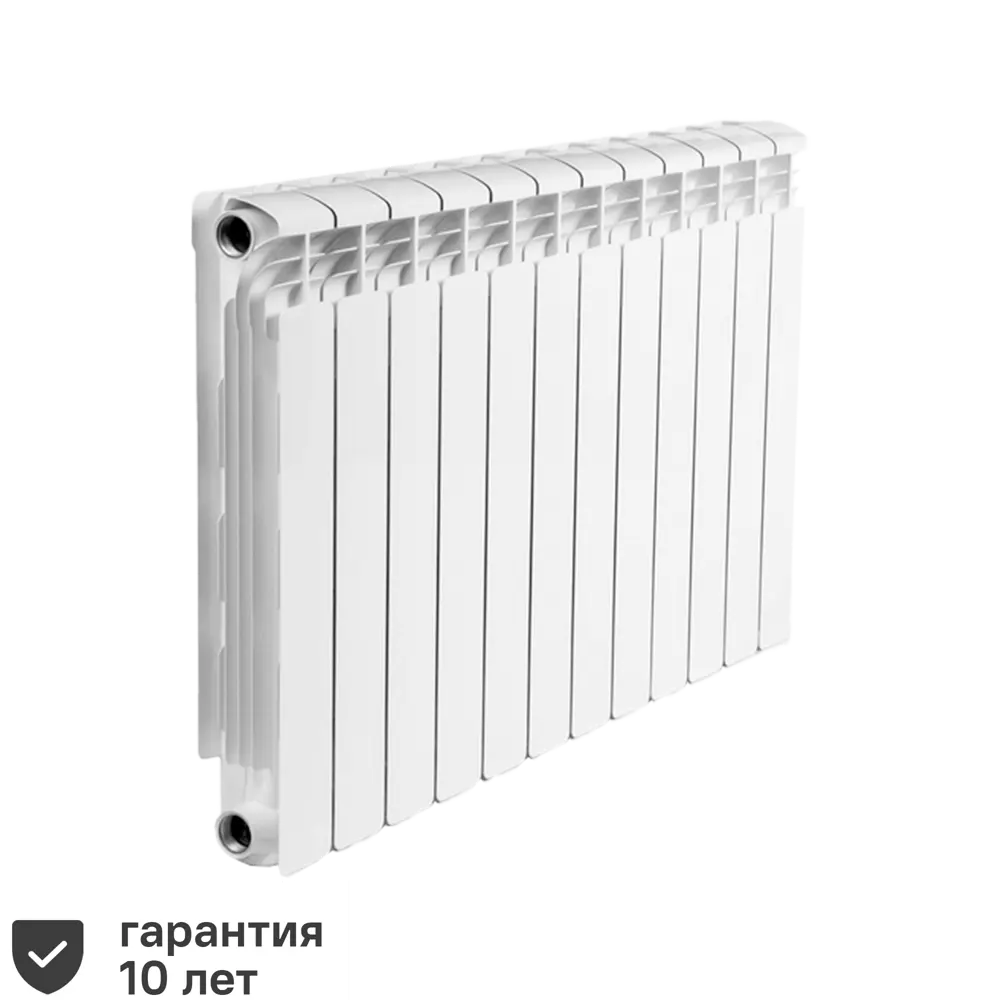 Радиатор секционный Rifar Alum RAL50012 500/90 12 секций боковое подключение алюминий белый 82541847 STLM-2179930