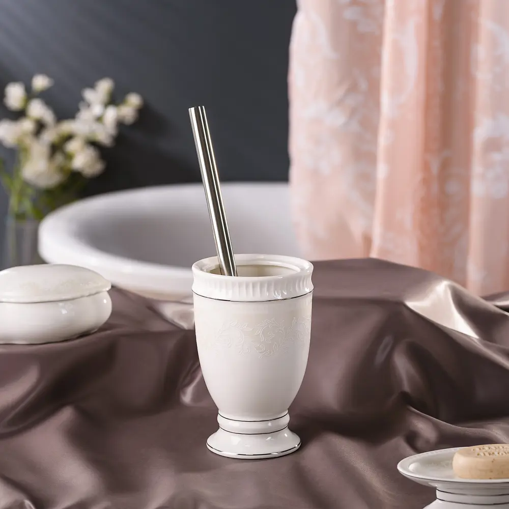 Ёршик для унитаза напольный Verran Wess Elegance керамика цвет белый STLM-2194334 - Вид №3