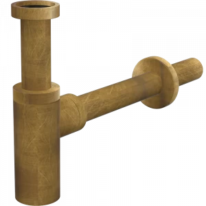 Сифон для умывальника DN32 DESIGN круглый, бронза-антик