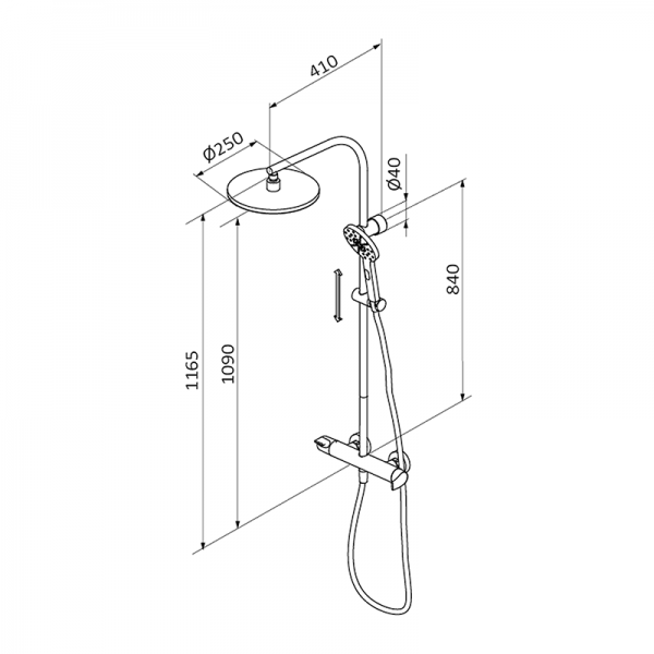 Смеситель для душа GRB DRY GRB MIXERS 40440400XL  - Вид №1