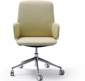 Quinti Sedute Офисное кресло в коже с колесами Deep