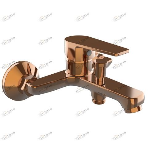 Orange Loop M26-100RG однозахватный ванно/душевой смеситель с душевыми аксесуарами (шланг, лейка, держатель). Цвет: розовое золото Никель sun-id-1517330