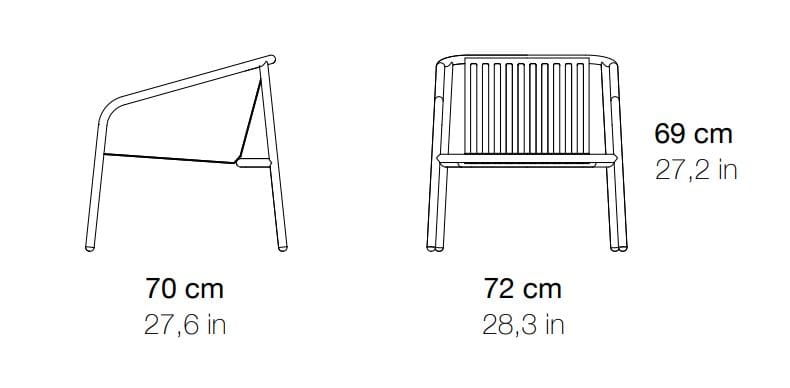 Алюминиевый садовый стул с подлокотниками Branca Lisboa Erva ARCH-00100316 - Вид №9