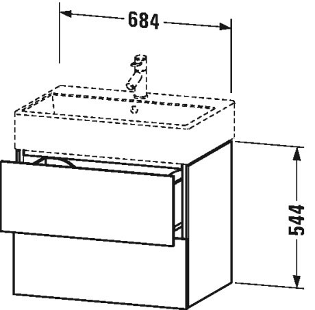 LC627607272 Тумбочка подвесная L-Cube #LC6276 684 x 459 мм Дуб брашированный, натуральный шпон Duravit - Вид №1