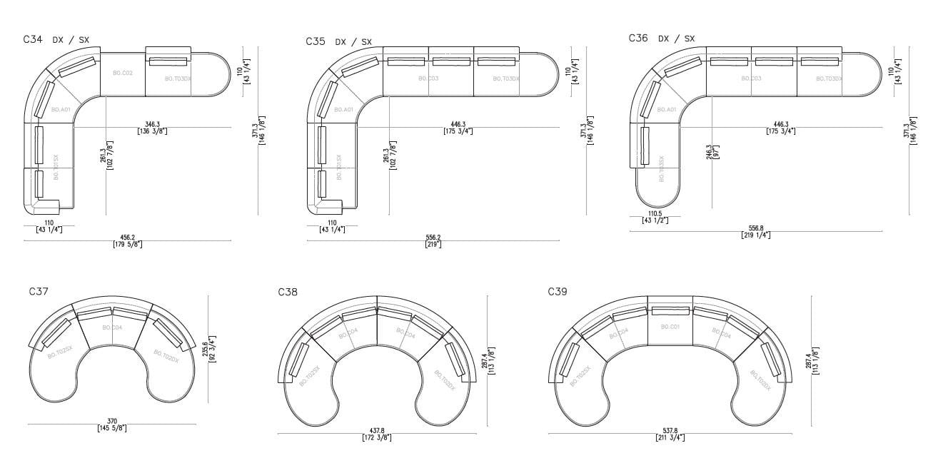 Секционный диван из изогнутой ткани Sicis Botero ARCH-00153012 - Вид №6