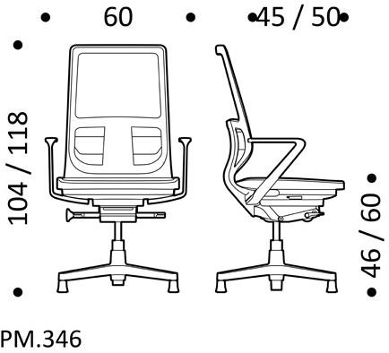ICF Поворотное офисное кресло из сетки с 5 спицами и колесиками sun-id-1429802 - Вид №5