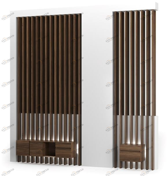 DWFI Стена для хранения из фанерованной древесины со встроенным освещением  00002153 