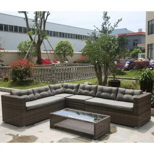 Диван угловой модульный из искусственного ротанга зеленый на 4 персоны Viva AFINA  130518 Зеленый