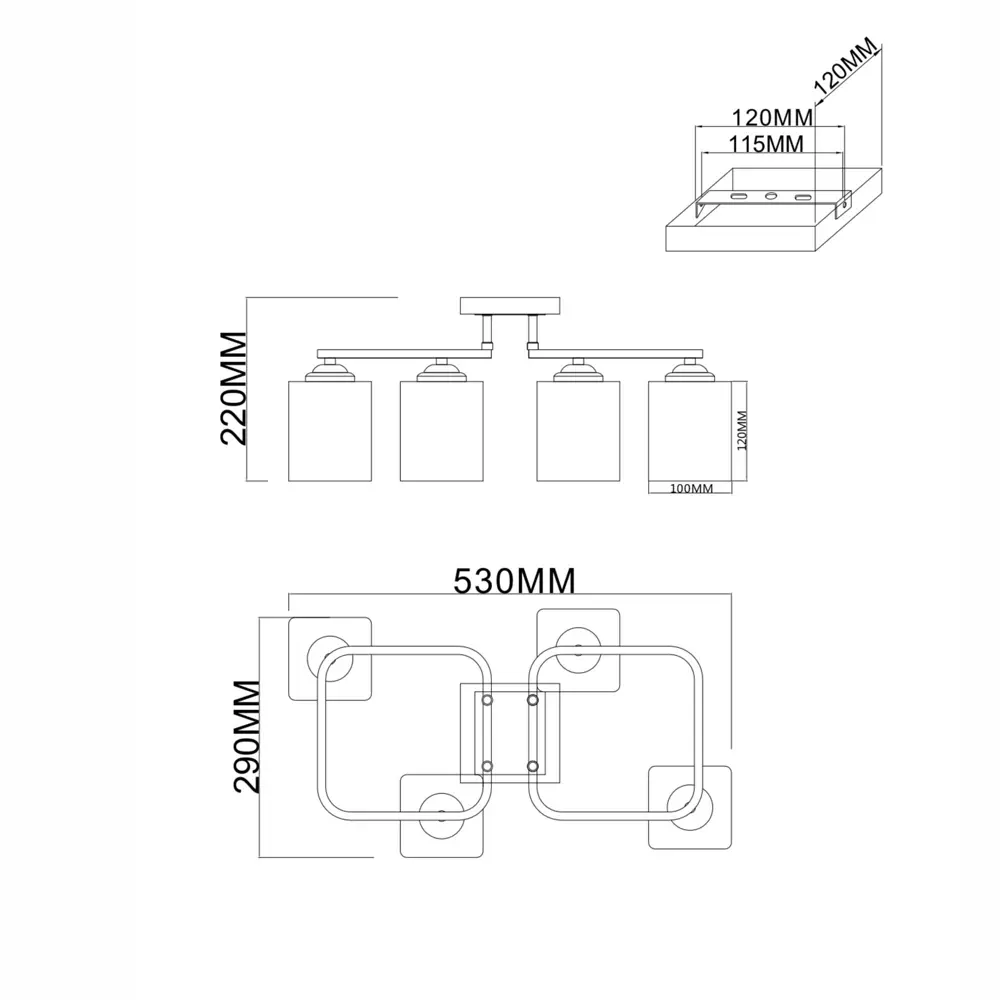 Люстра потолочная Stile 9160-4 4 лампы SCHAFFNER STLM-2123872 - Вид №10