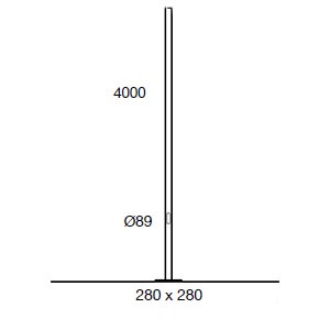 Cilindrical column Ø89 4m Ghidini Столбы освещения .05 Темно-Cерый (Матовый) 