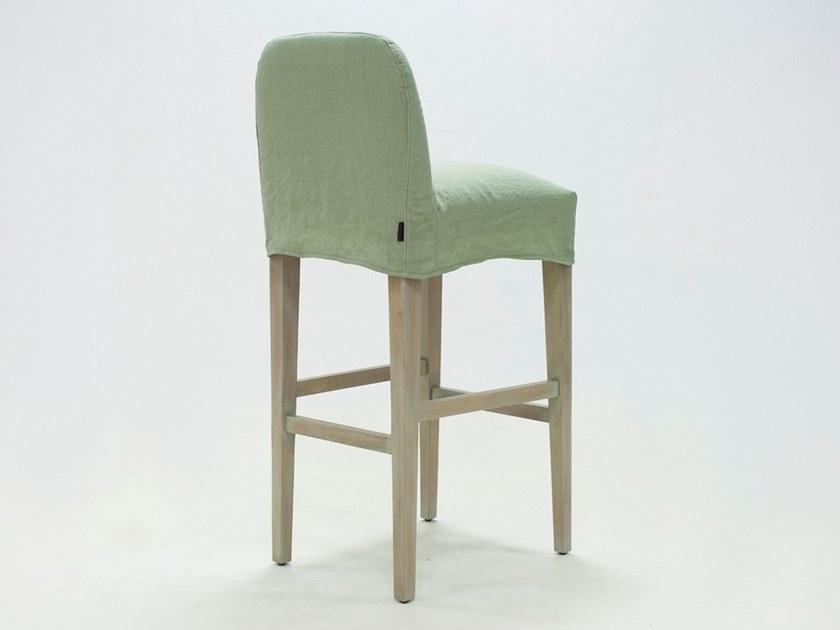 CREARTE COLLECTIONS Высокий табурет со съемным чехлом из ткани со спинкой Mauro contemporain 48 - Вид №1