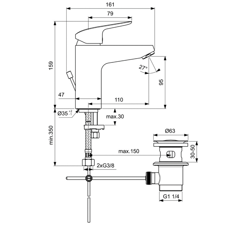 BD001AA Душевой комплект Ideal Standard CERAFLEX  - Вид №6