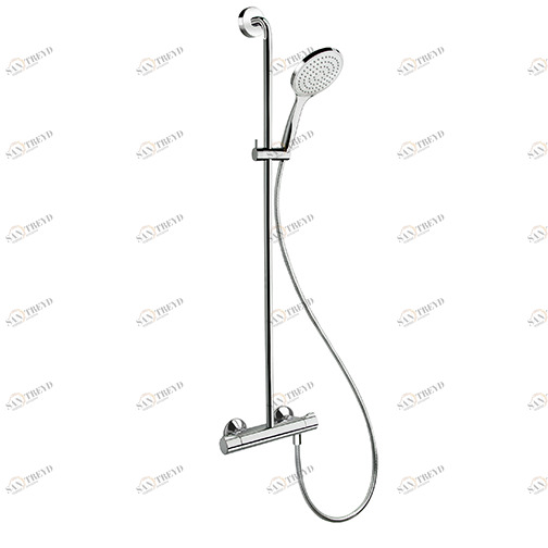 CRITE406 Внешний термостатический смеситель для душа "Cold Touch" с ручкой из АБС-пластика, ручной душ с защитой от накипи ø 13 см со скользящей штангой и гибким шлангом LONG LIFE Cristina Rubinetterie 