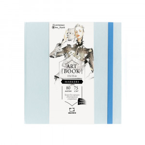 401122 Скетчбук для маркеров "Fashion" 75 г/м2 80 л. 15 х 15 см лазурный Малевичъ