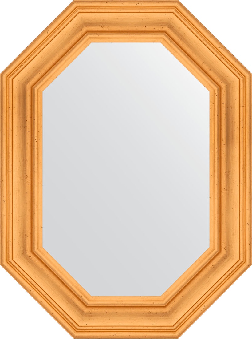 BY 7205 Зеркало в багетной раме - травленое золото 99 mm EVOFORM Octagon