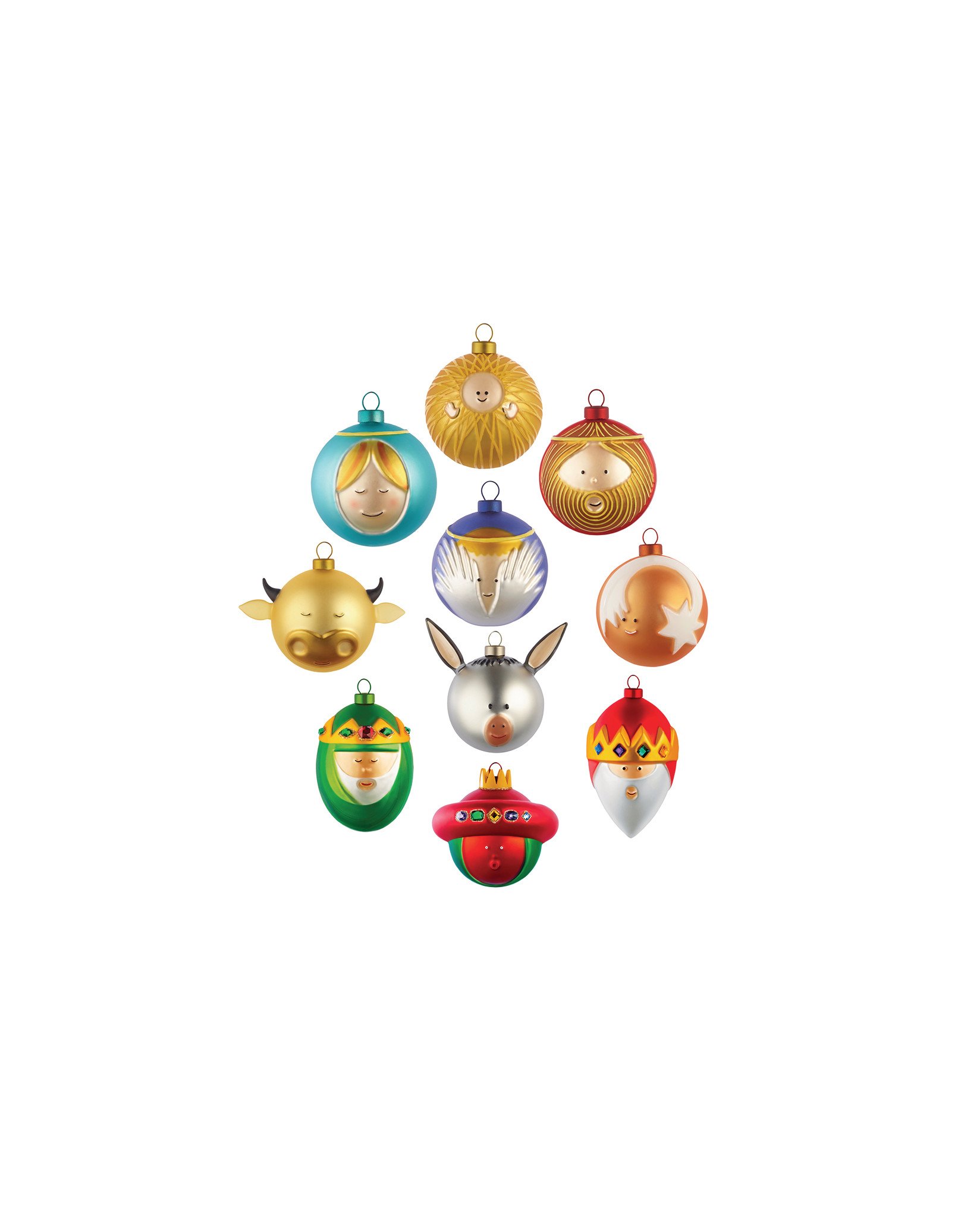 Набор из 10 елочных шаров Alessi Le Palle Nativity AMJ13S10 - Вид №3