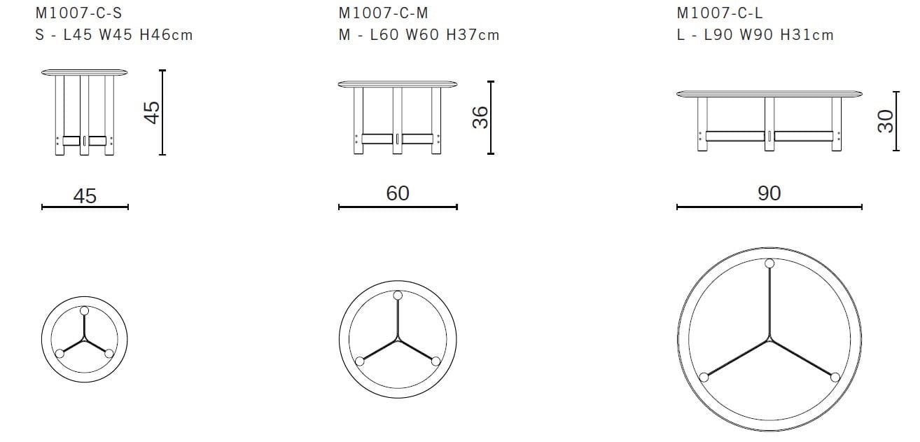 Круглый низкий журнальный столик из дуба District Eight Stilt ARCH-00024843 - Вид №13
