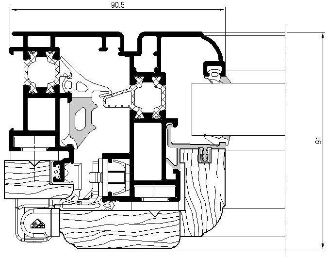 METRA Распашное окно с терморазрывом из алюминия и дерева sun-id-1440454 - Вид №3