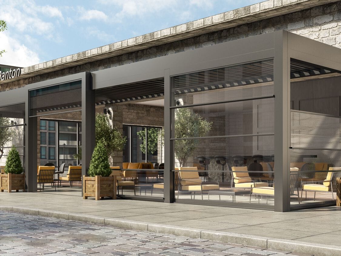 Стеклянная крышка перголы GLM Outdoor Solutions GUILLOTINE G160D ARCH-00090750