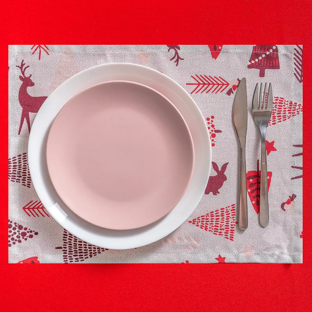 Салфетка сервировочная Скандинавия 40x30 см серо-красная Altali STLM-2009515 - Вид №5