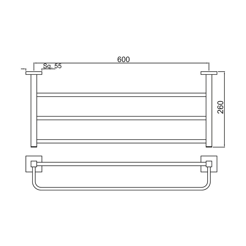 AKP-CHR-35781P Полка для полотенец Jaquar Kubix Prime Santreyd  - Вид №1