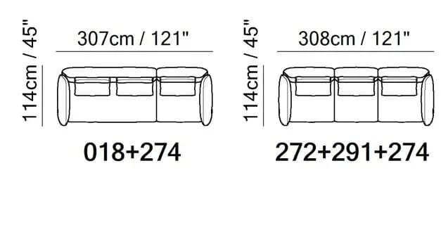 4-местный тканевый диван Natuzzi Italia Mirai ARCH-00141963 - Вид №7
