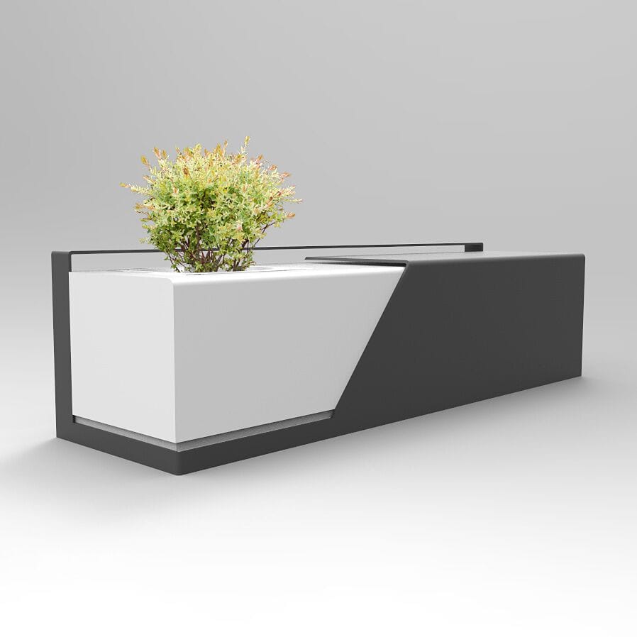 Стальная скамейка без спинки со встроенной плантатором CITYSì BLANKET ARCH-00059069 - Вид №1