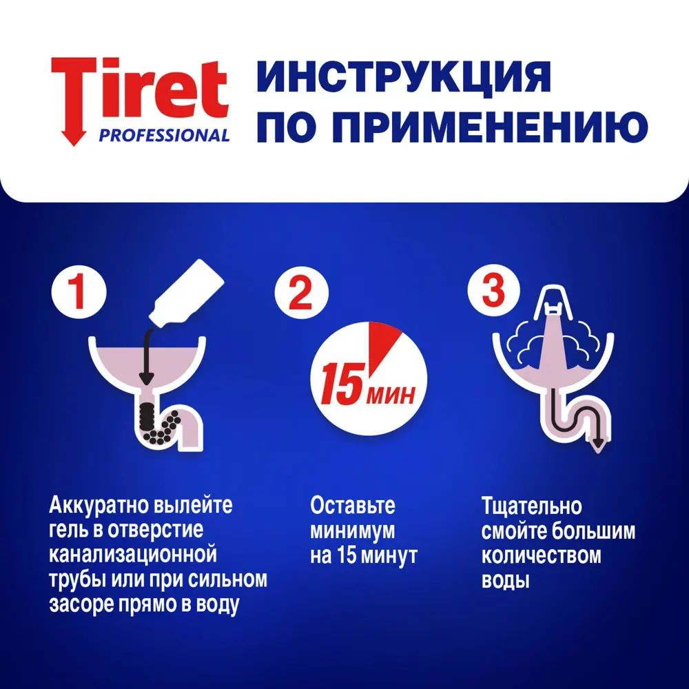 Гель TIRET Professional для глубокой очистки труб 1 л 88294288 STLM-0077405 - Вид №4