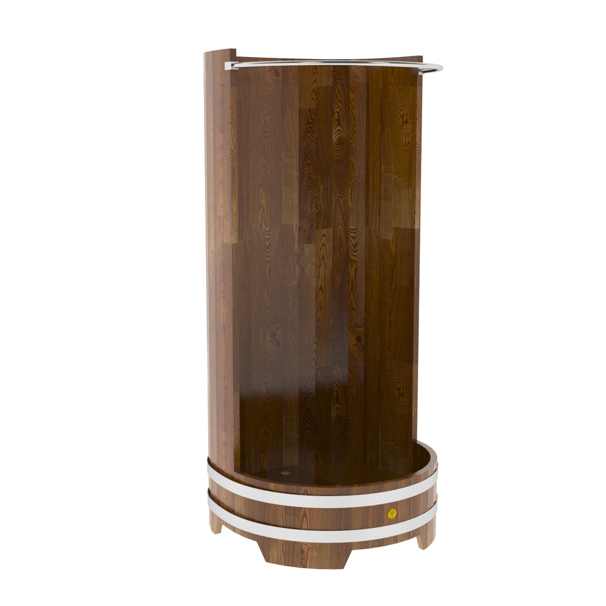 2124 Душевая кабина с держателем для шторки (лиственница морёная сращенная) Alyarus 