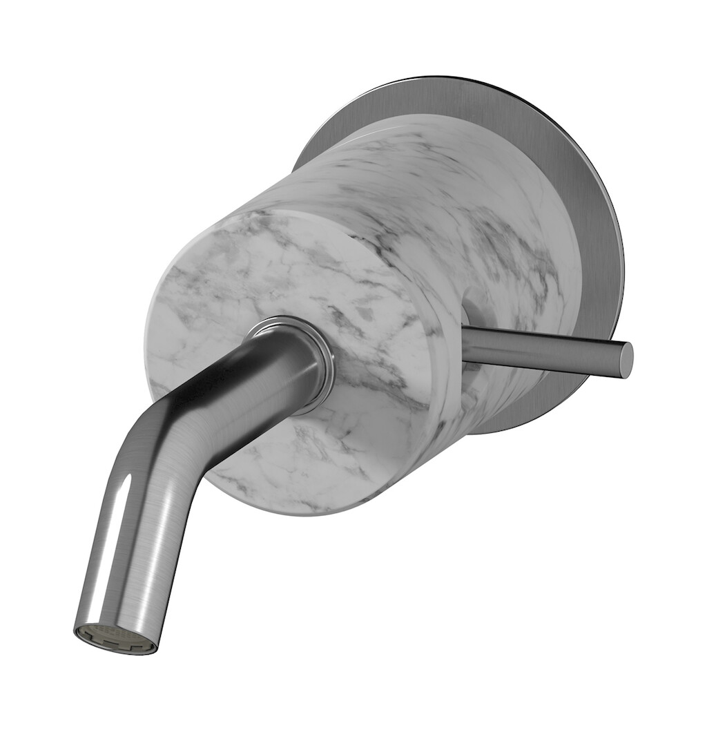 Встроенный в стену смеситель для раковины на 1 отверстие в комплекте с донным клапаном WE ARE IB mr209ss_1 Brushed Nickel Marmo